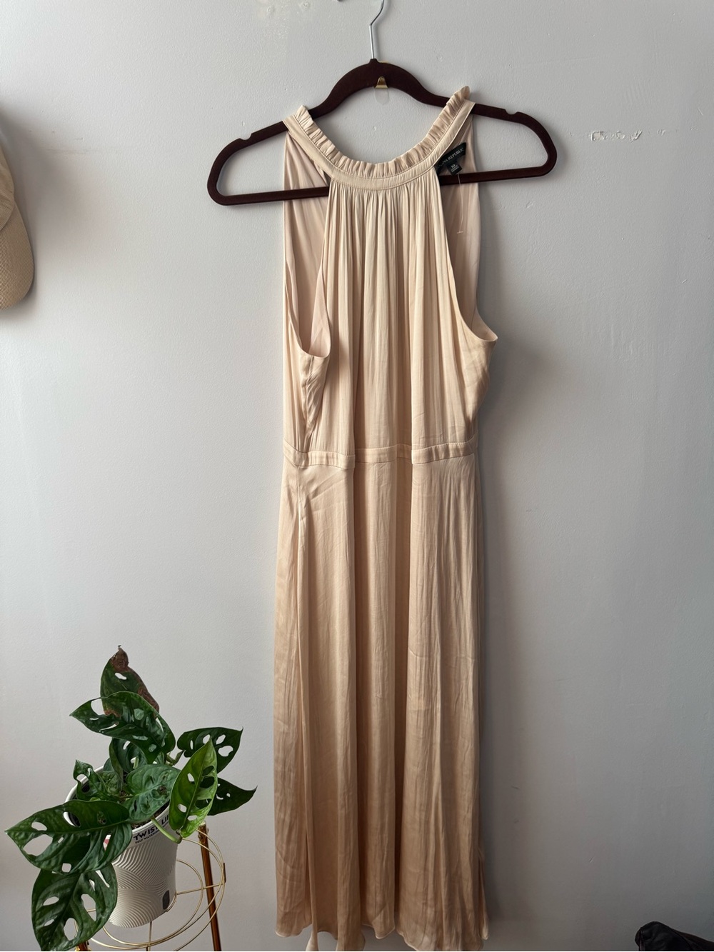 Banana Republic Satin Halter Midi Dreas